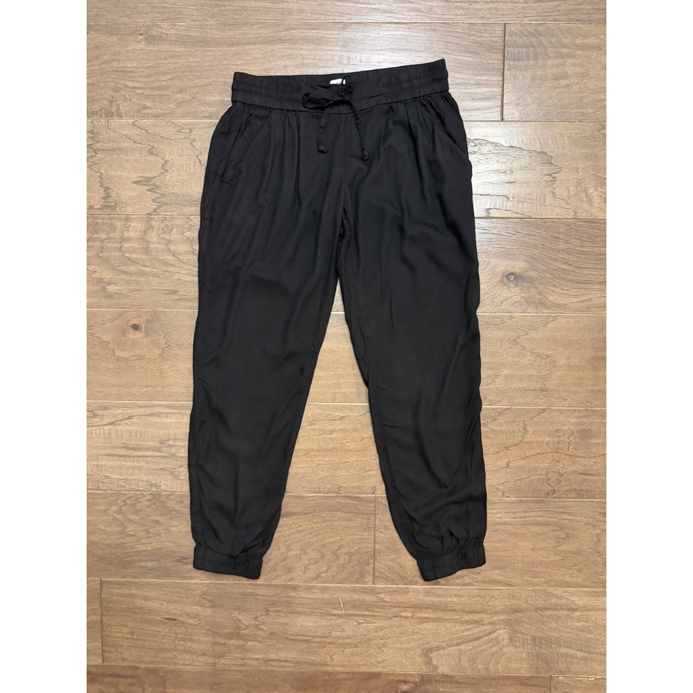 Sunday‎ Best Joggers Womens Small Black Rayon Relaxed Drawstring Casual Pant